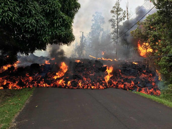 lava on road.